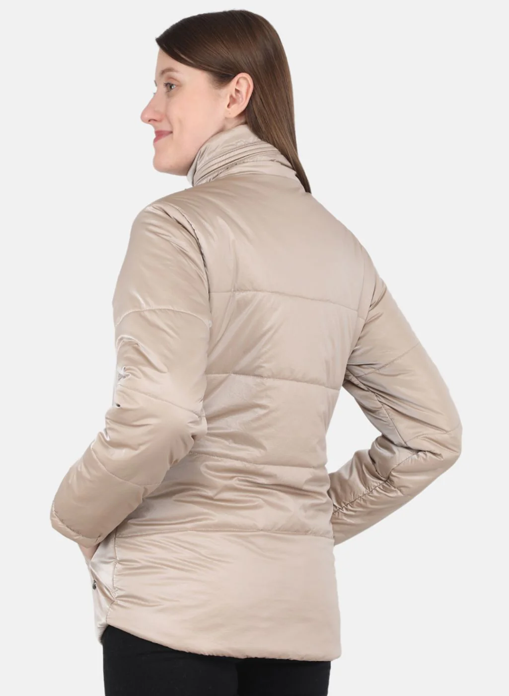 Women Beige Printed Jacket - Image 2