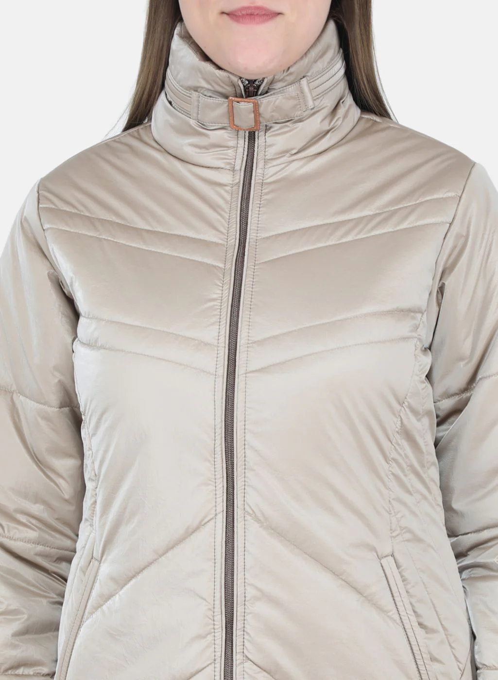 Women Beige Printed Jacket - Image 4
