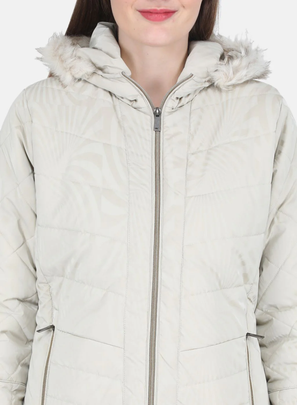 Women Beige Printed Jacket - Image 5
