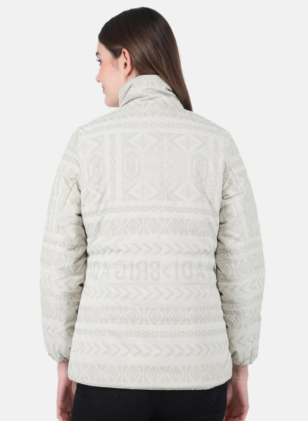 Women Beige Printed Jacket - Image 3