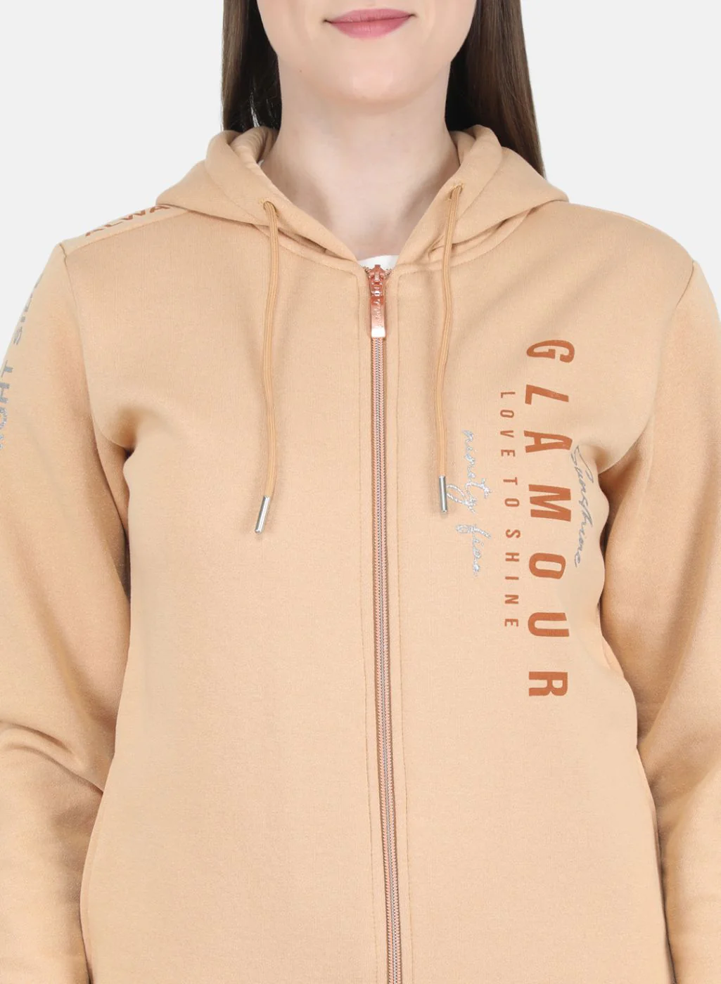 Women Beige Printed Sweatshirt - Image 5