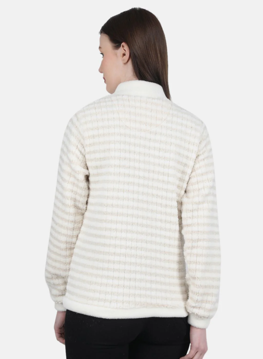Women Beige Printed Sweatshirt - Image 3
