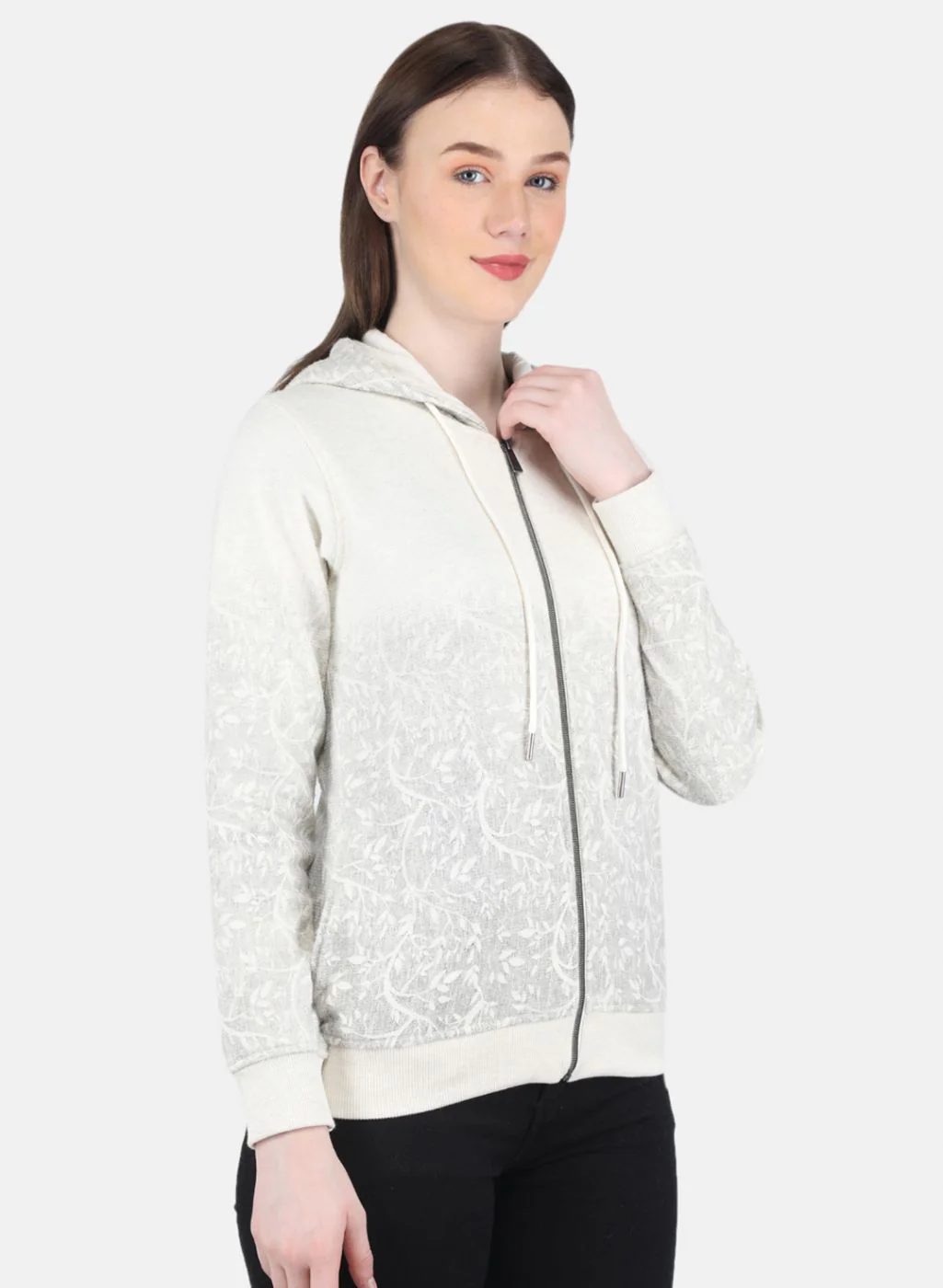 Women Beige Printed Sweatshirt - Image 6