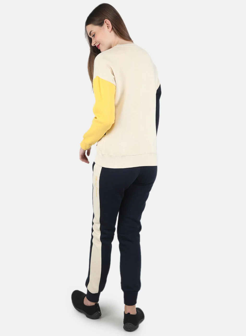 Women Beige Printed Tracksuit - Image 3