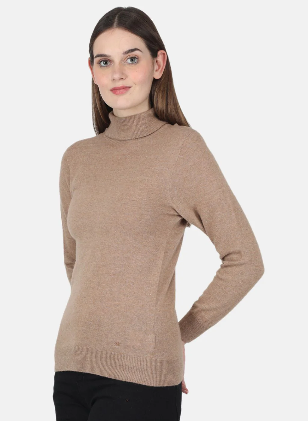 Women Beige Solid Top - Image 2