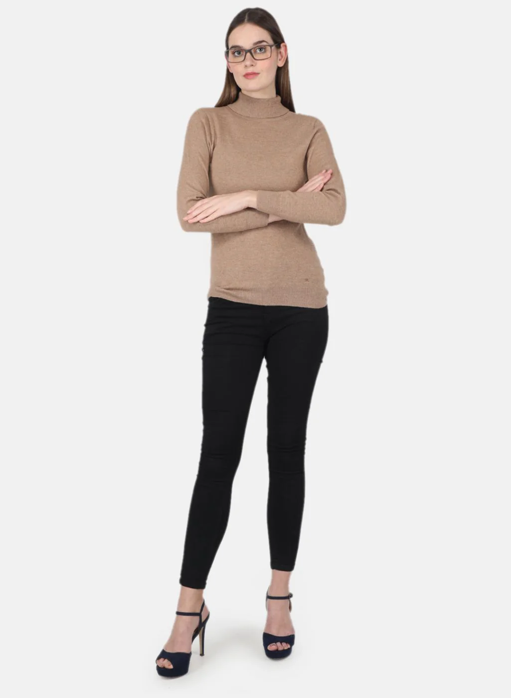 Women Beige Solid Top - Image 4