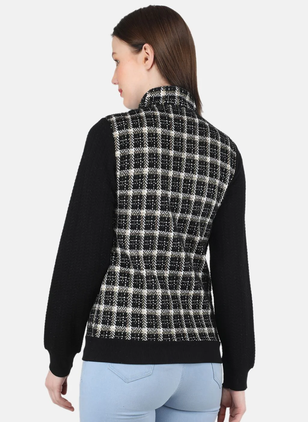 Women Black Jaquard Sweatshirt - Image 3