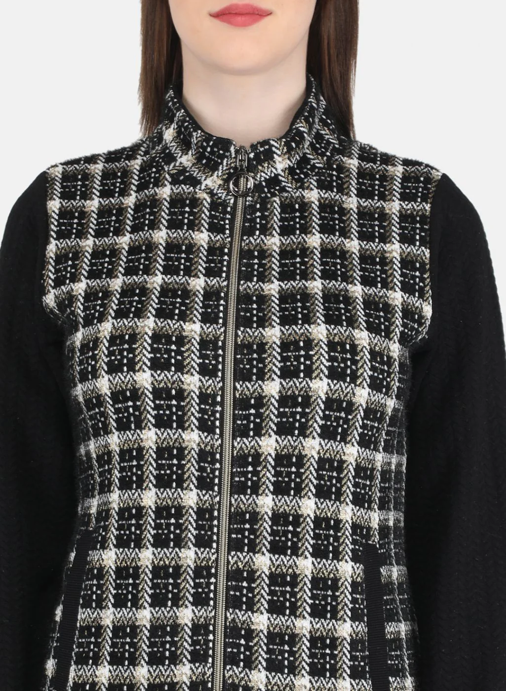 Women Black Jaquard Sweatshirt - Image 5