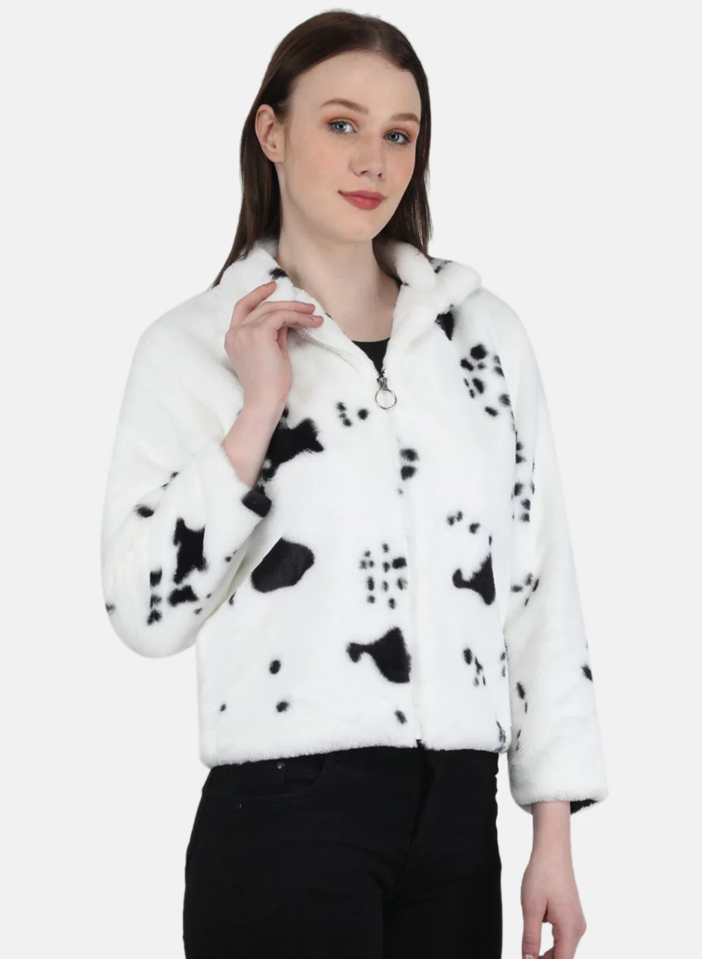 Women Black Printed Jacket - Image 6