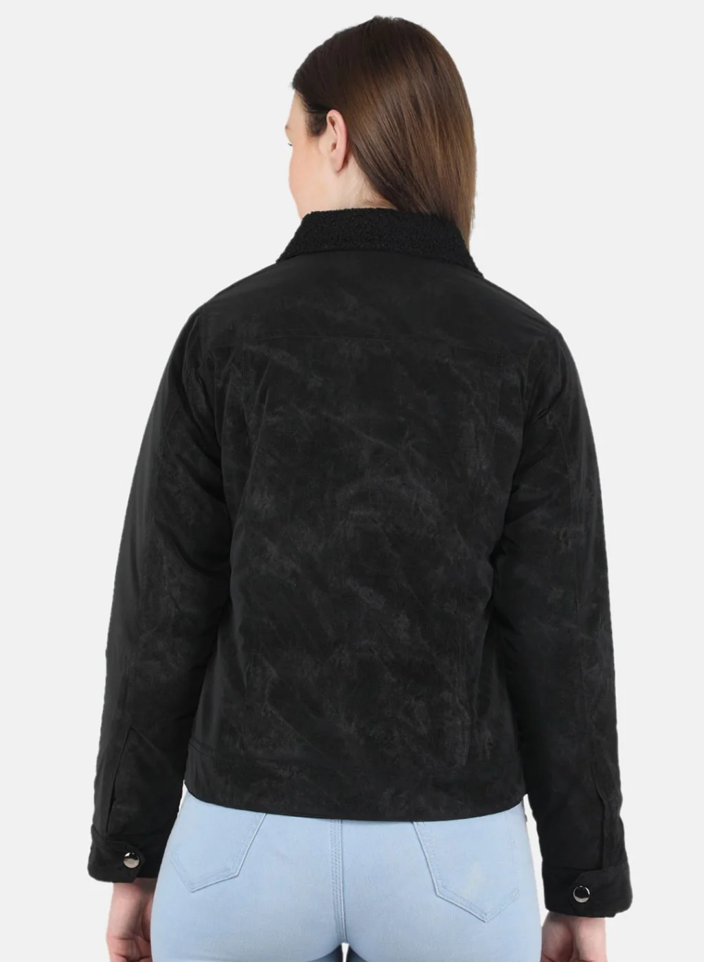 Women Black Printed Jacket - Image 3