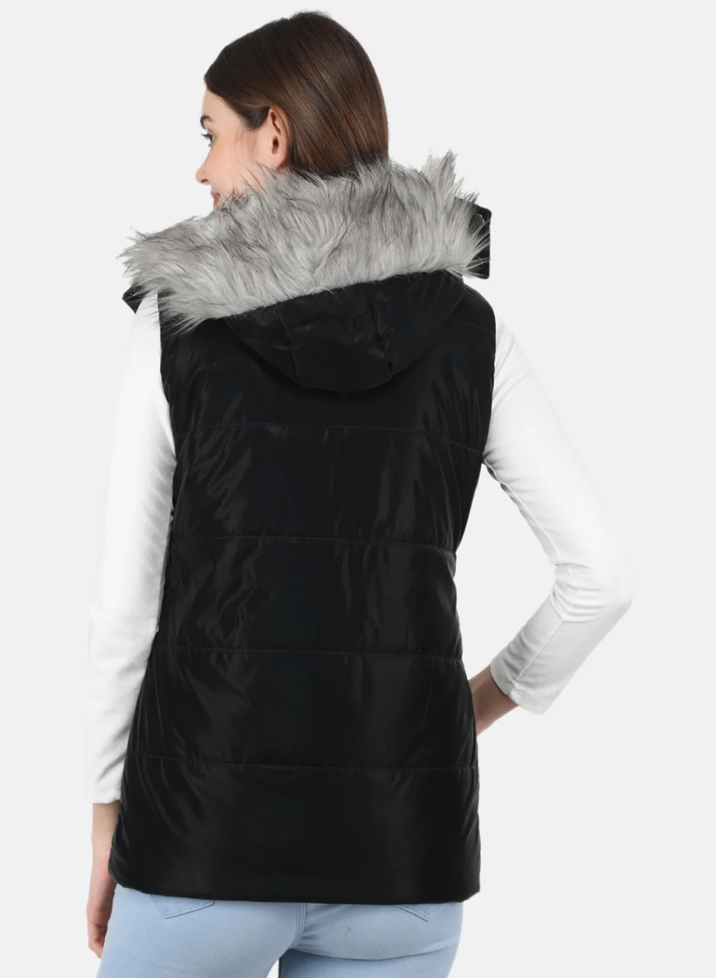 Women Black Parka Jacket - Image 3