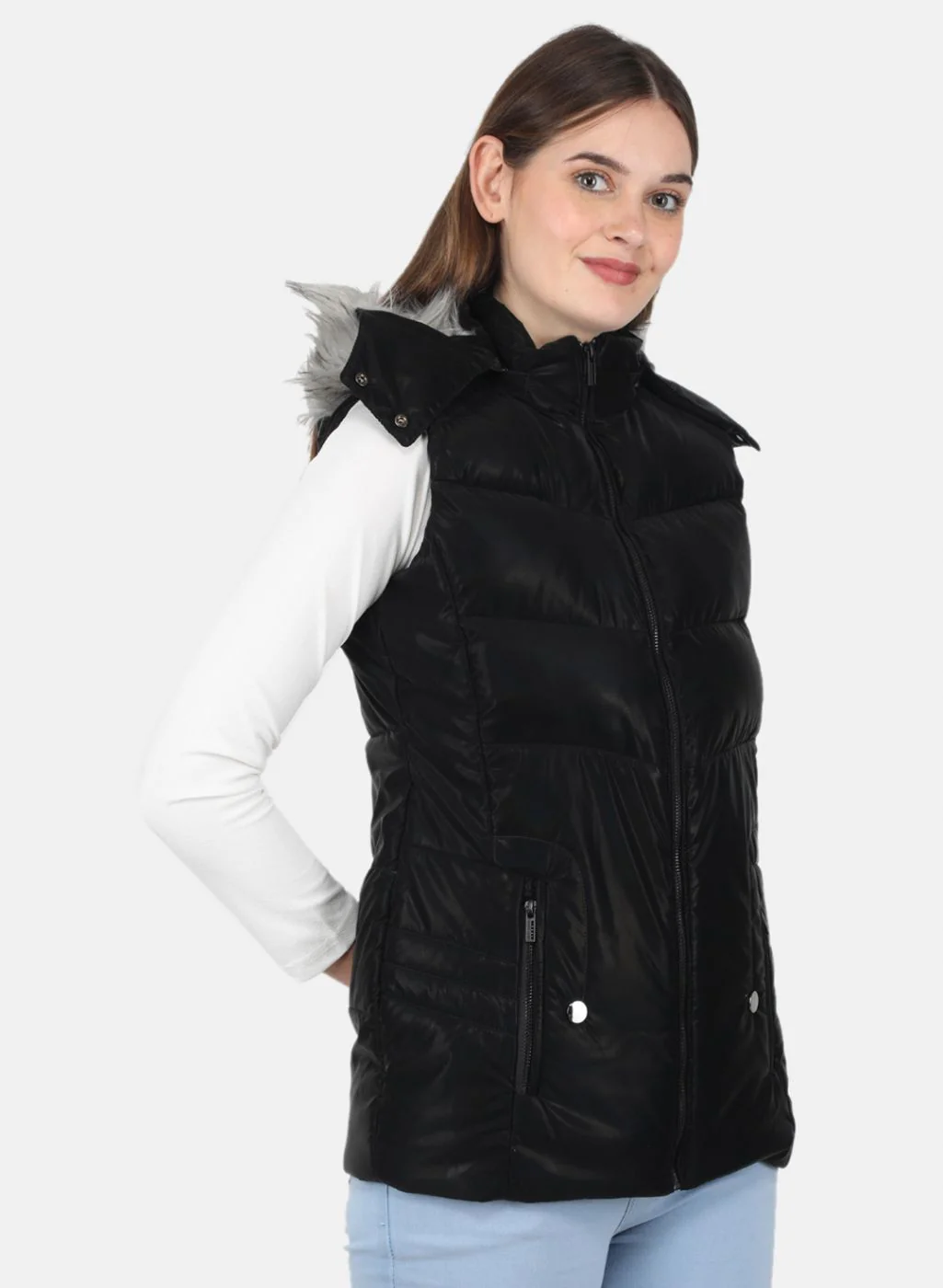 Women Black Parka Jacket - Image 6