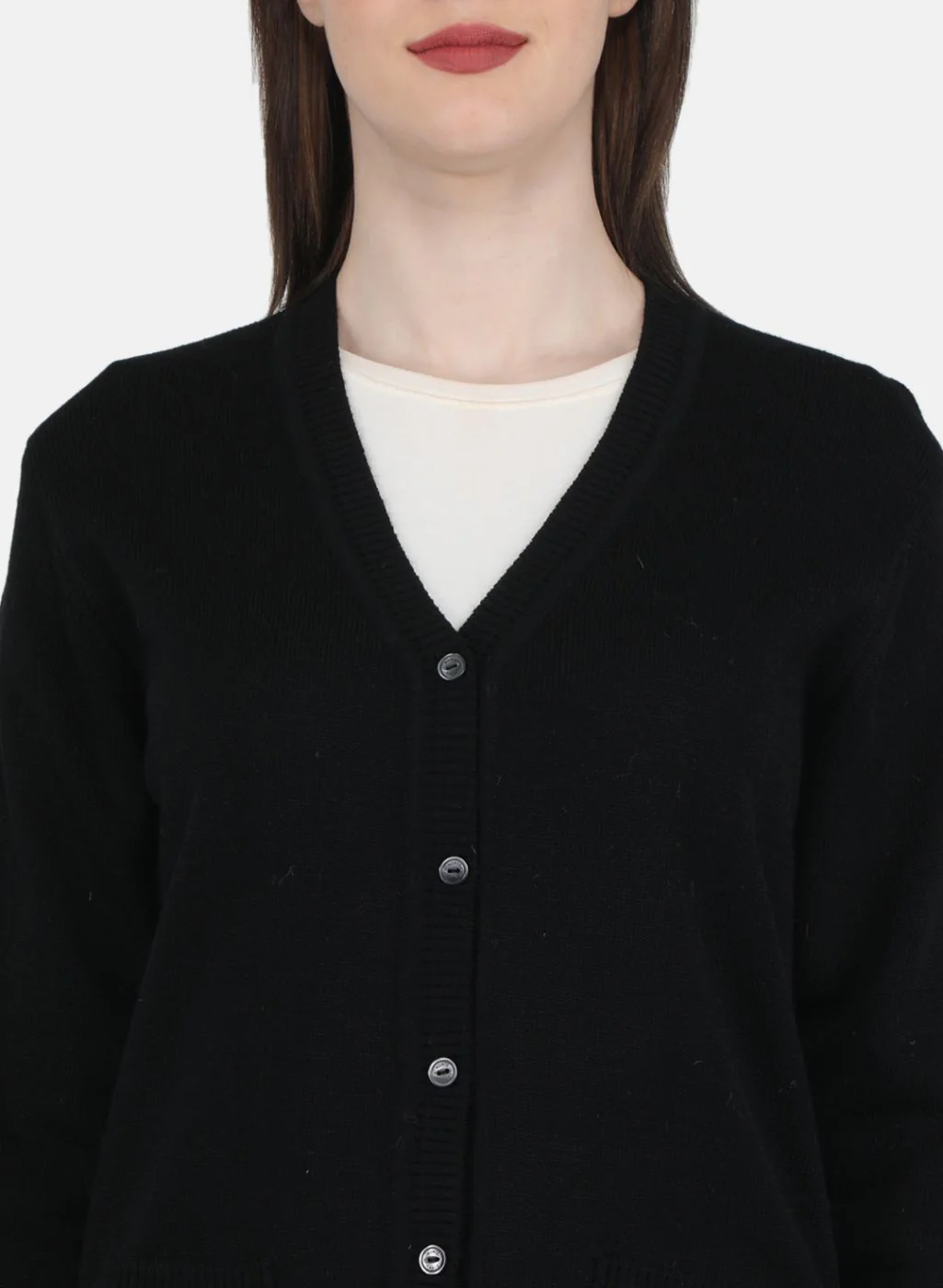 Women Black Solid Cardigan - Image 5
