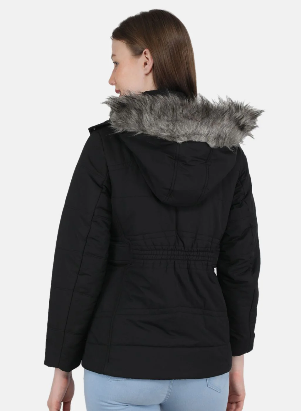 Women Black Solid Jacket - Image 3