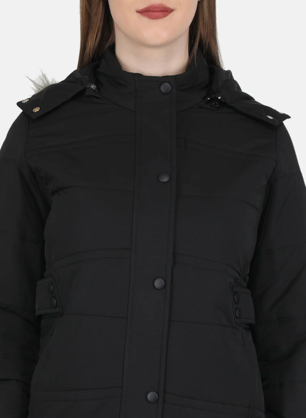 Women Black Solid Jacket - Image 5