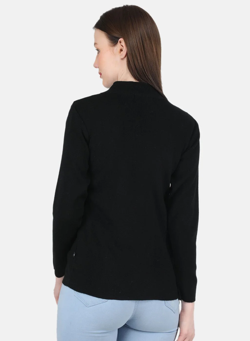 Women Black Solid Sceavy Top - Image 3