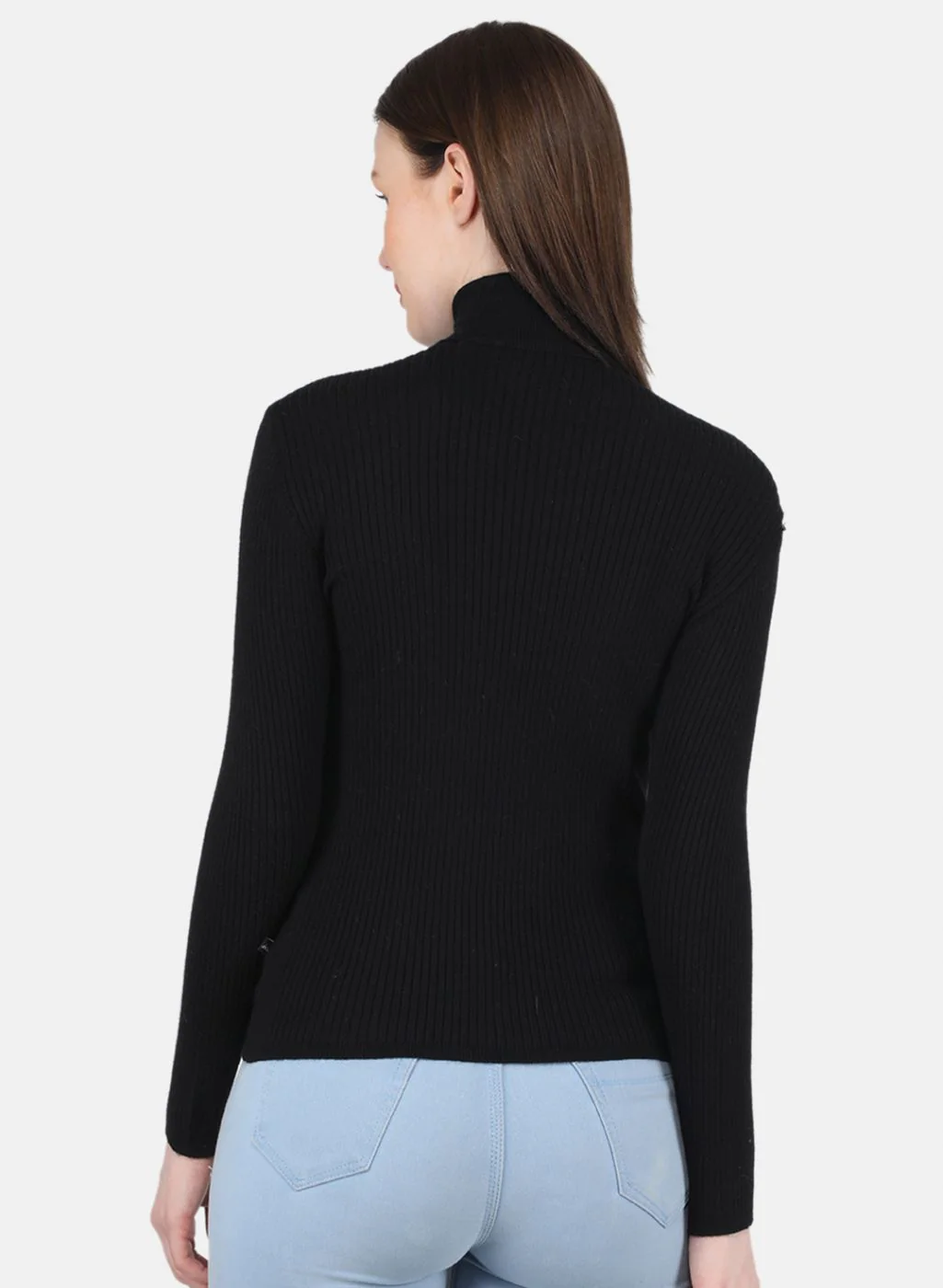 Women Black Solid Sceavy Top - Image 3