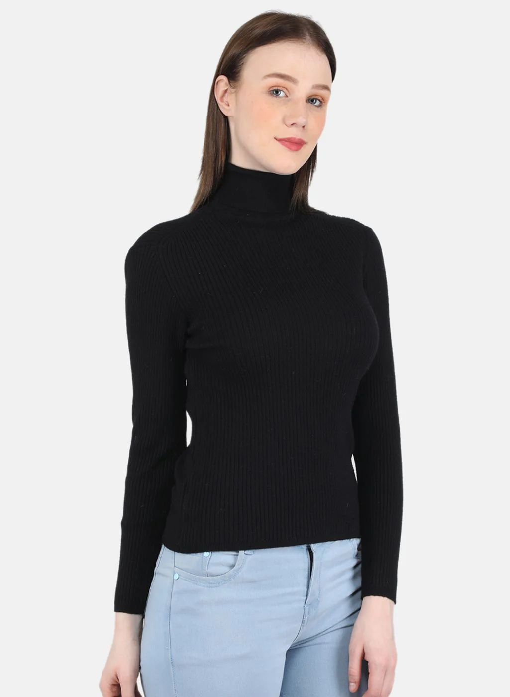 Women Black Solid Sceavy Top - Image 6
