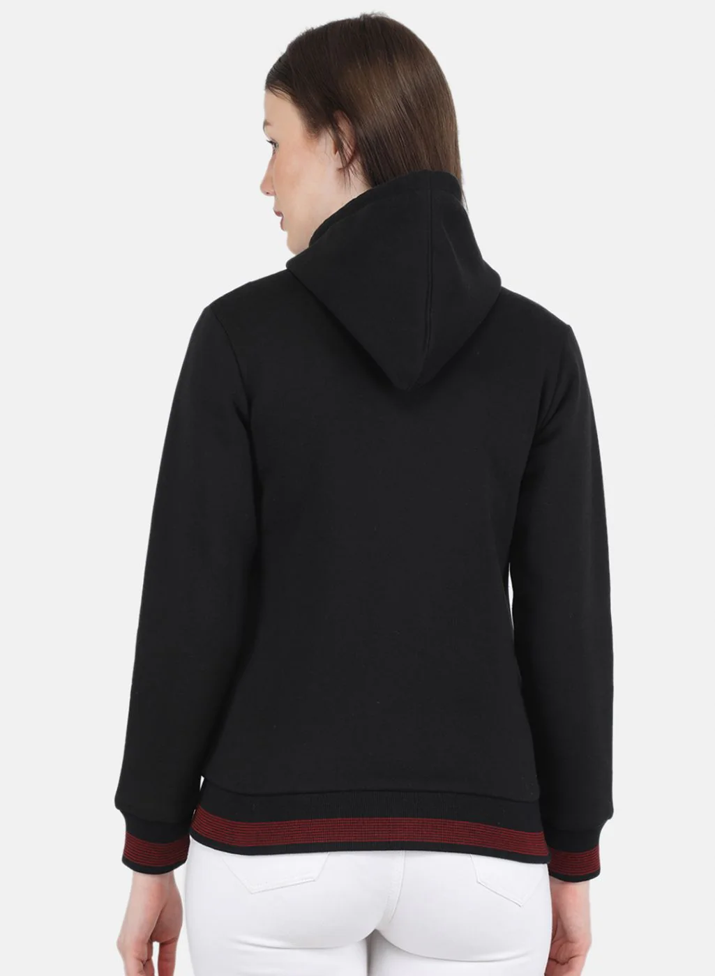 Women Black Solid Sweatshirt - Image 3