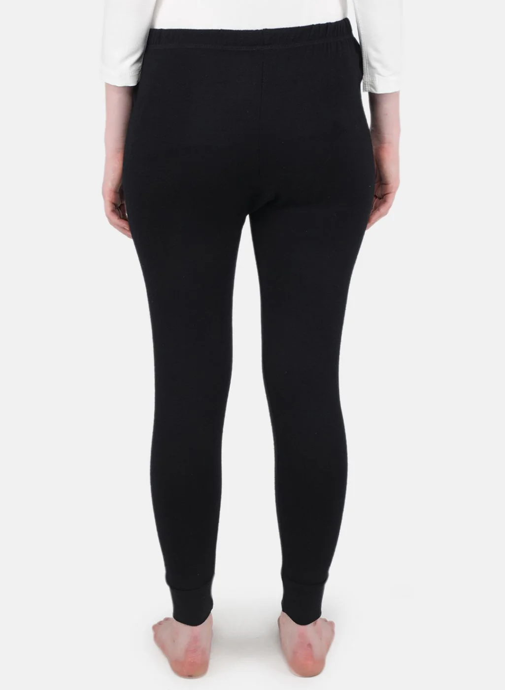 Women Black Solid Thermal Lower - Image 3