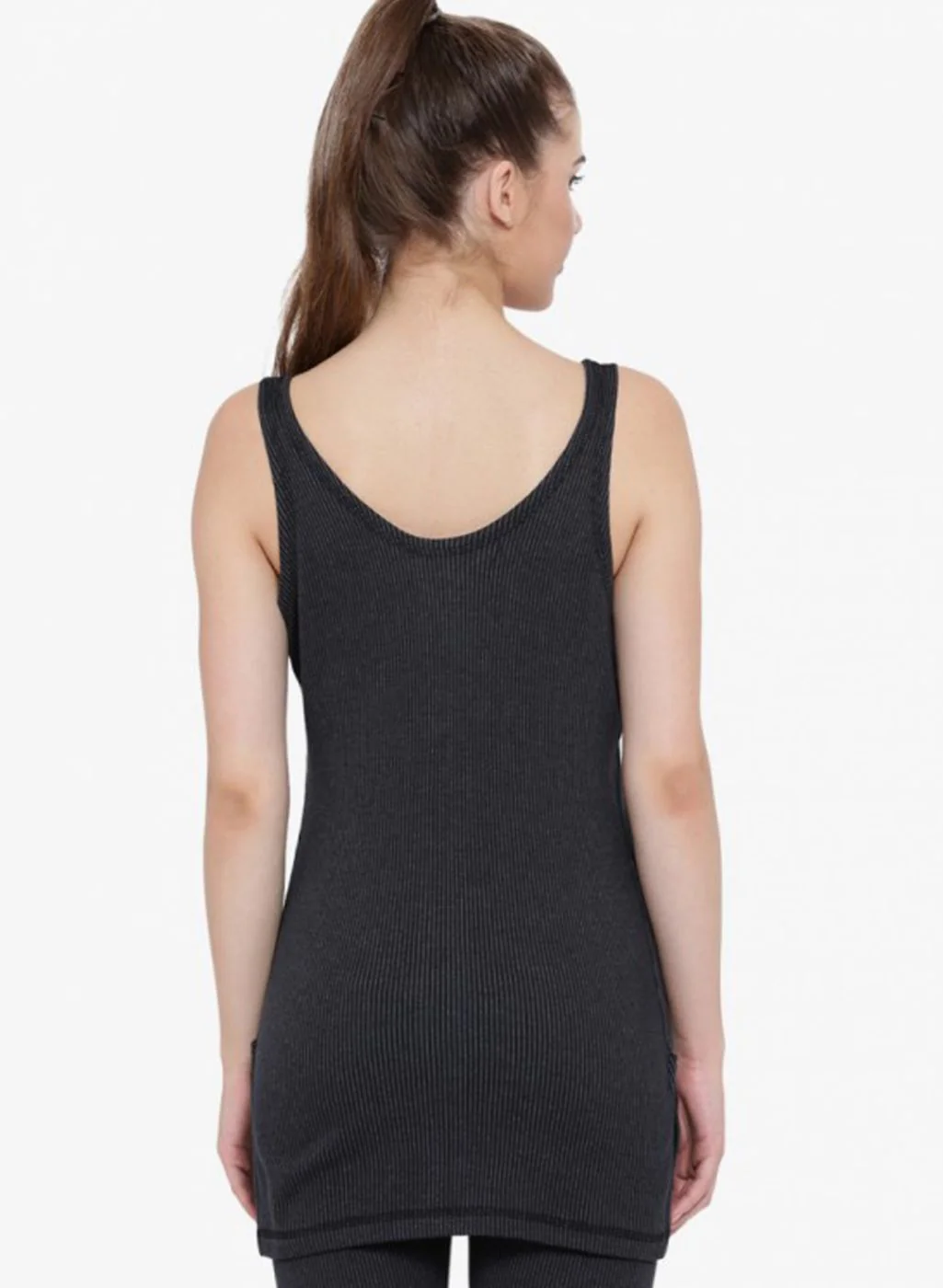 Women Black Solid Thermal Vest - Image 4