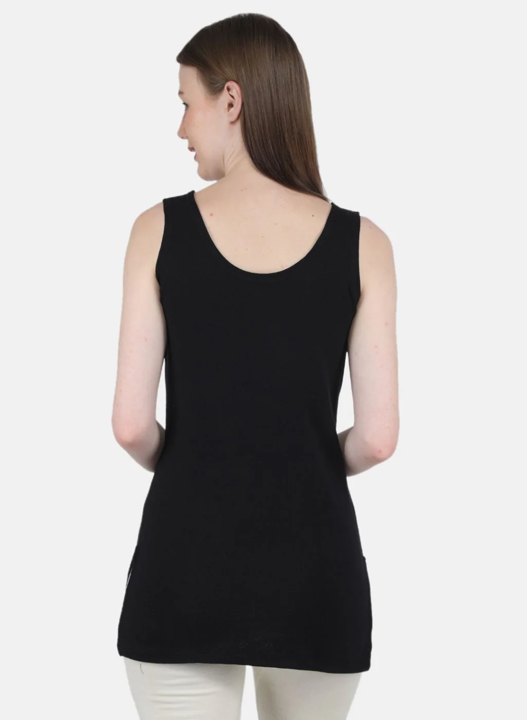 Women Black Solid Thermal Vest - Image 3