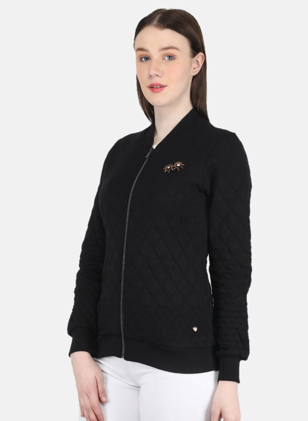 Women Black Zig-Zag Sweatshirt - Image 2