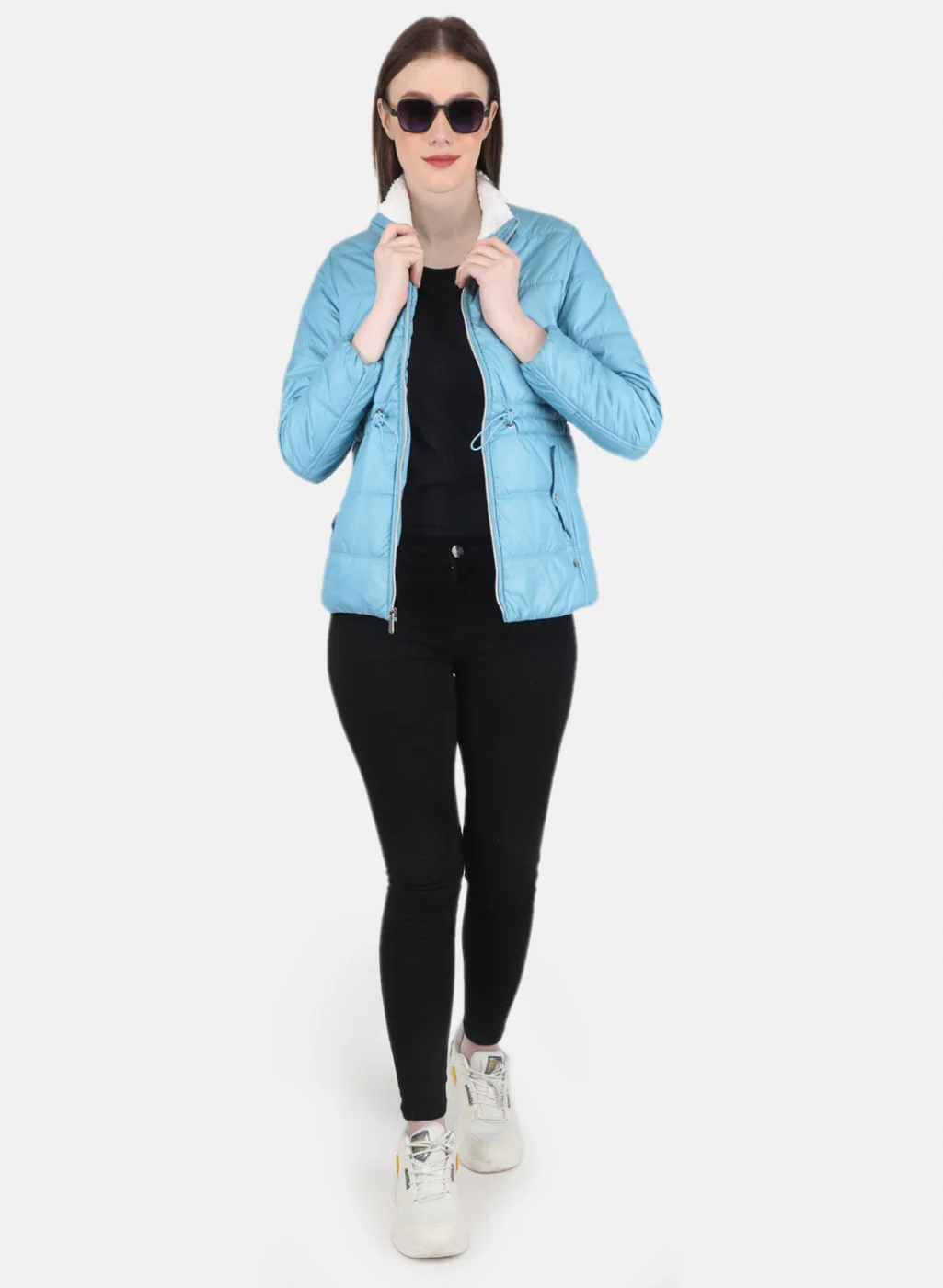 Women Blue Puffer Jacket - Image 4