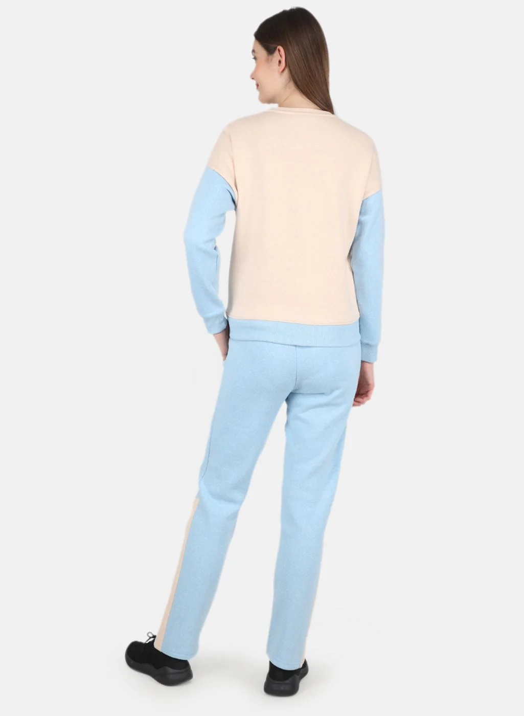 Women Blue & Peach Printed Tracksuit - Image 3