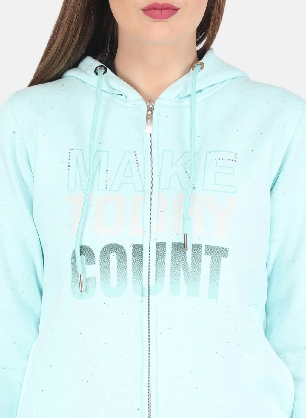 Women Blue Printed Sweatshirt - Image 5