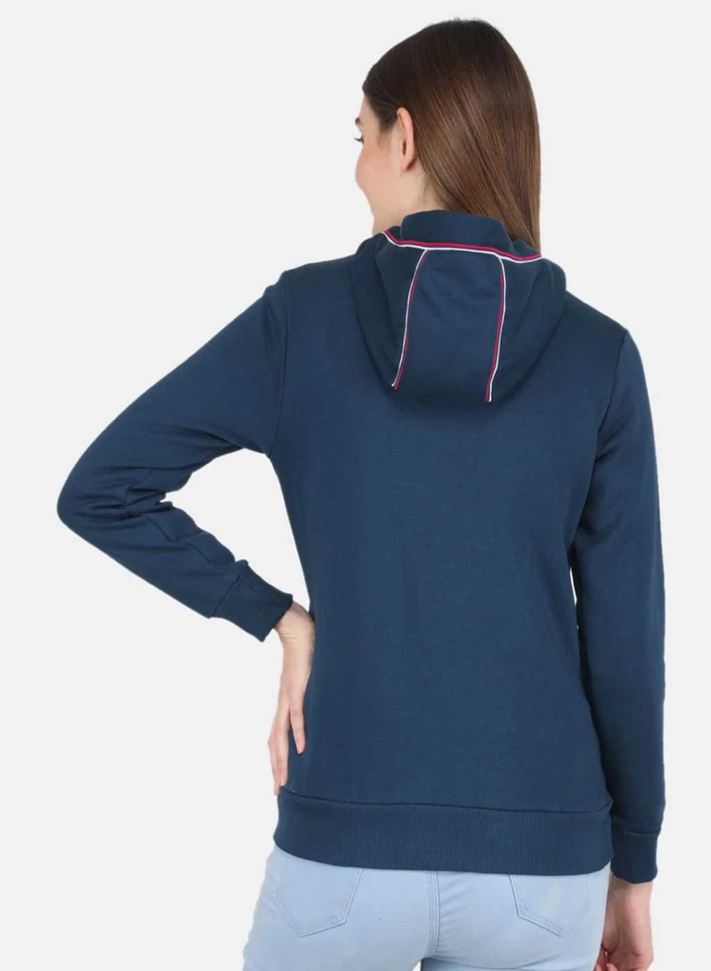 Women Blue Printed Sweatshirt - Image 3