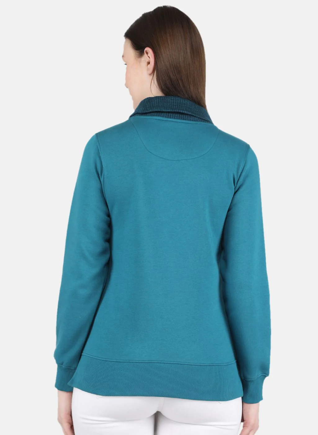 Women Blue Printed Sweatshirt - Image 3