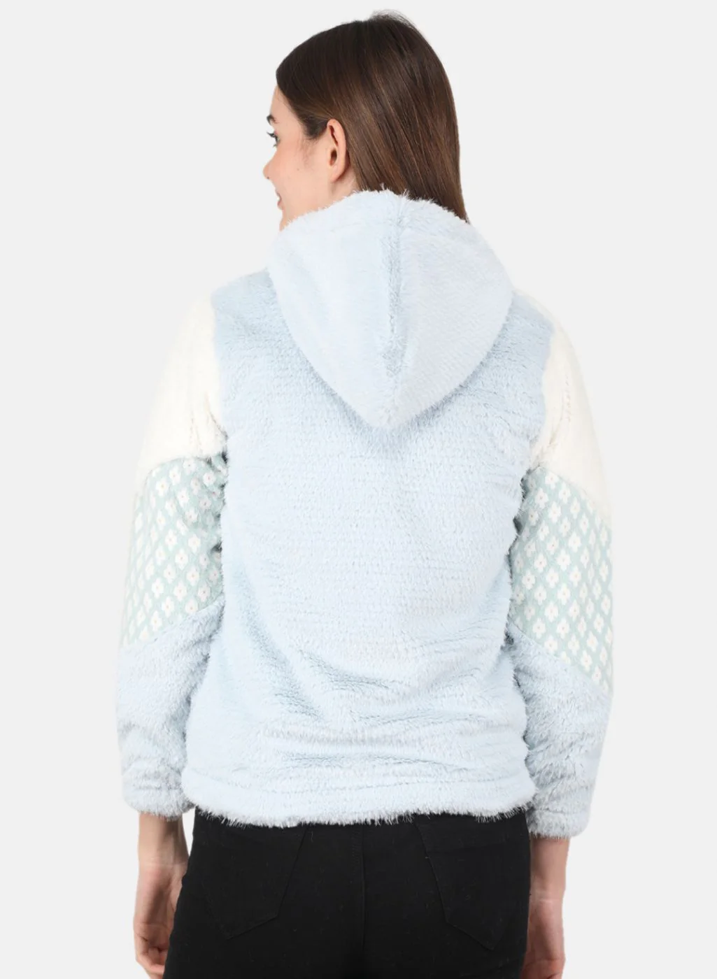 Women Blue Printed Sweatshirt - Image 3