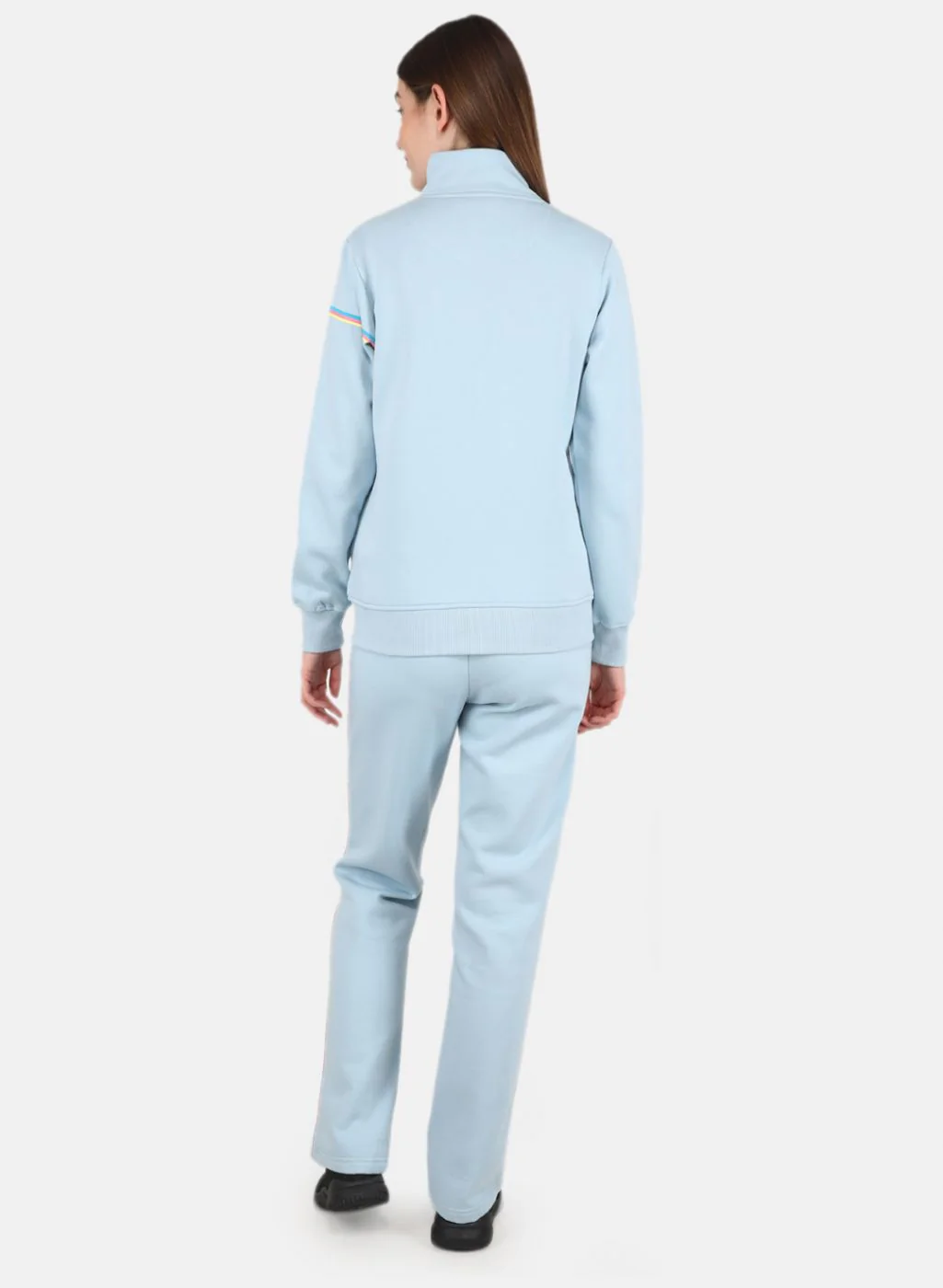 Women Blue Printed Tracksuit - Image 3