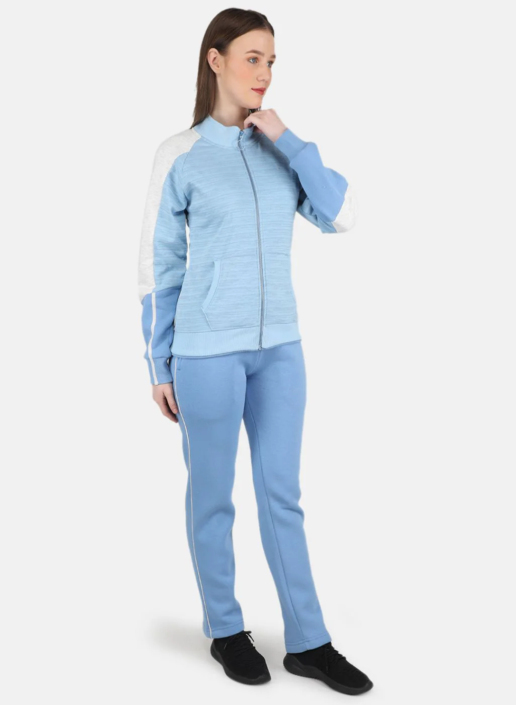 Women Blue Printed Tracksuit - Image 7