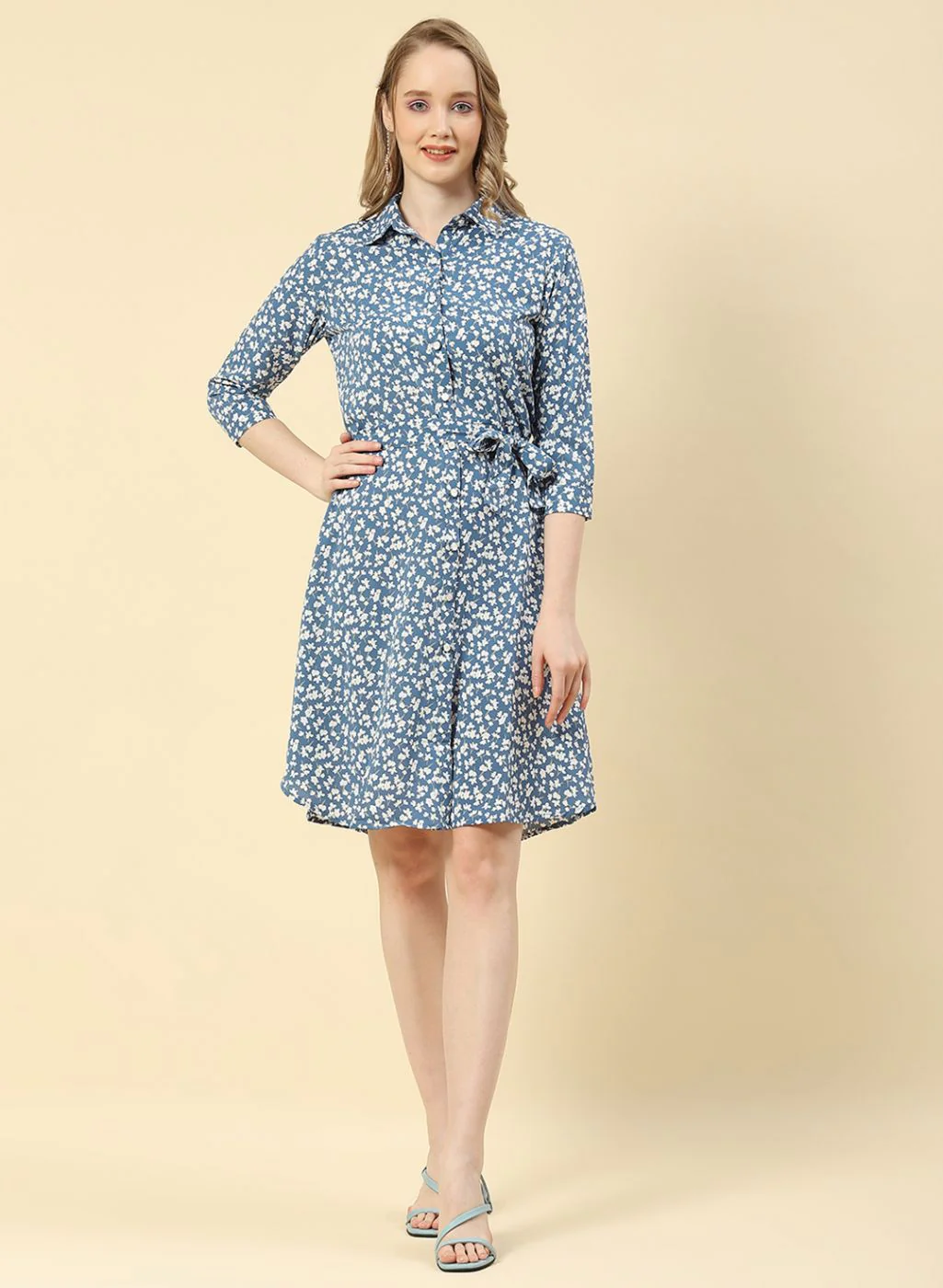Women Blue Printed Tunic