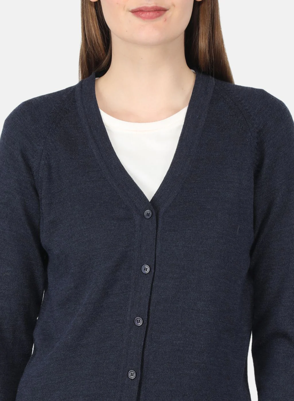 Women Blue Solid Cardigan - Image 5