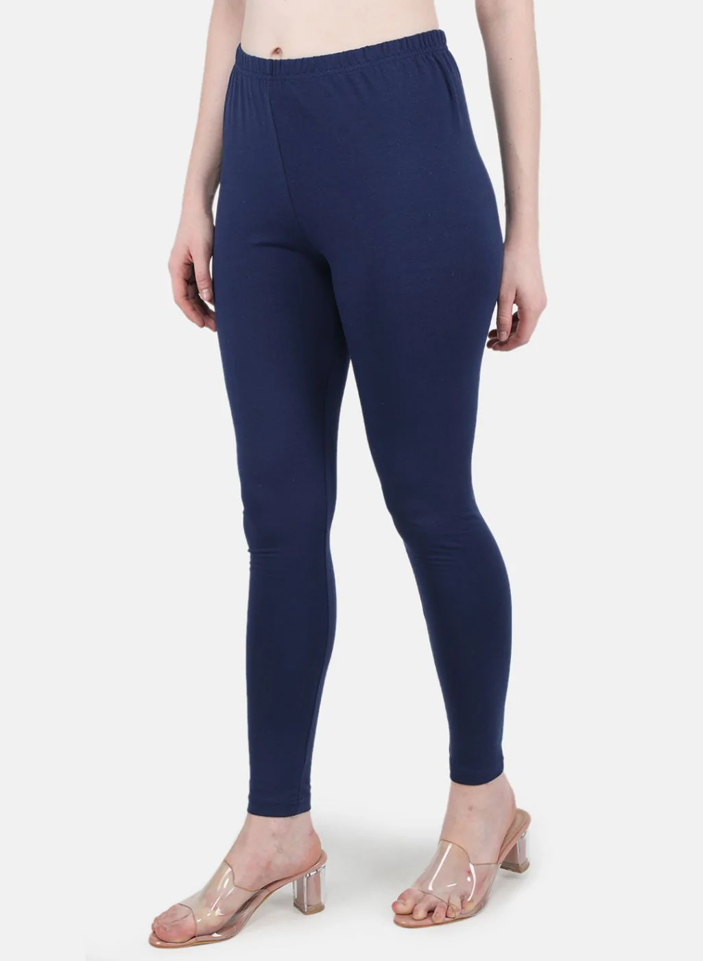 Women Blue Solid Legging - Image 2