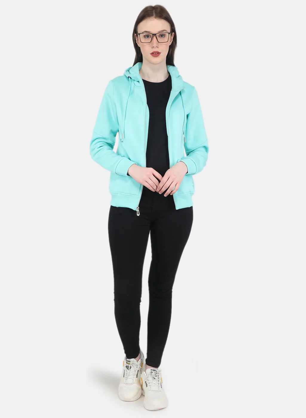 Women Blue Solid Sweatshirt - Image 4