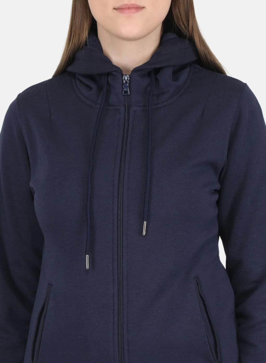 Women Blue Solid Sweatshirt - Image 5