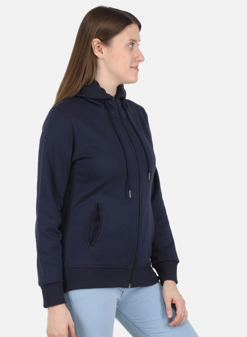 Women Blue Solid Sweatshirt - Image 6