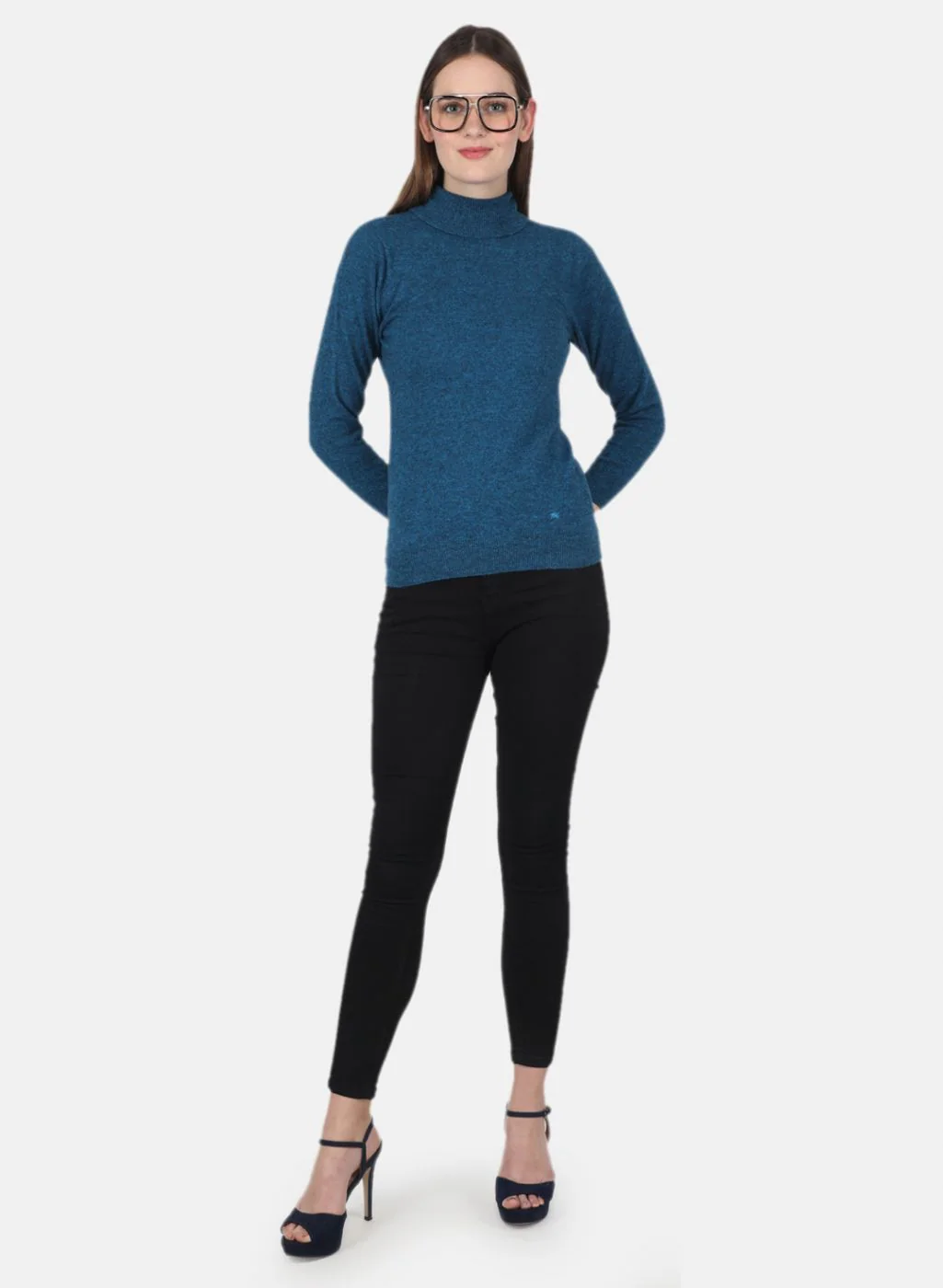 Women Blue Solid Top - Image 4