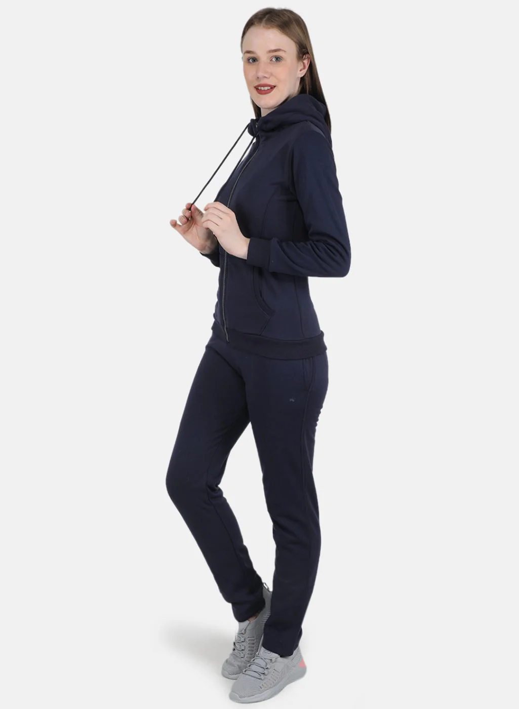 Women Blue Solid Tracksuit - Image 2