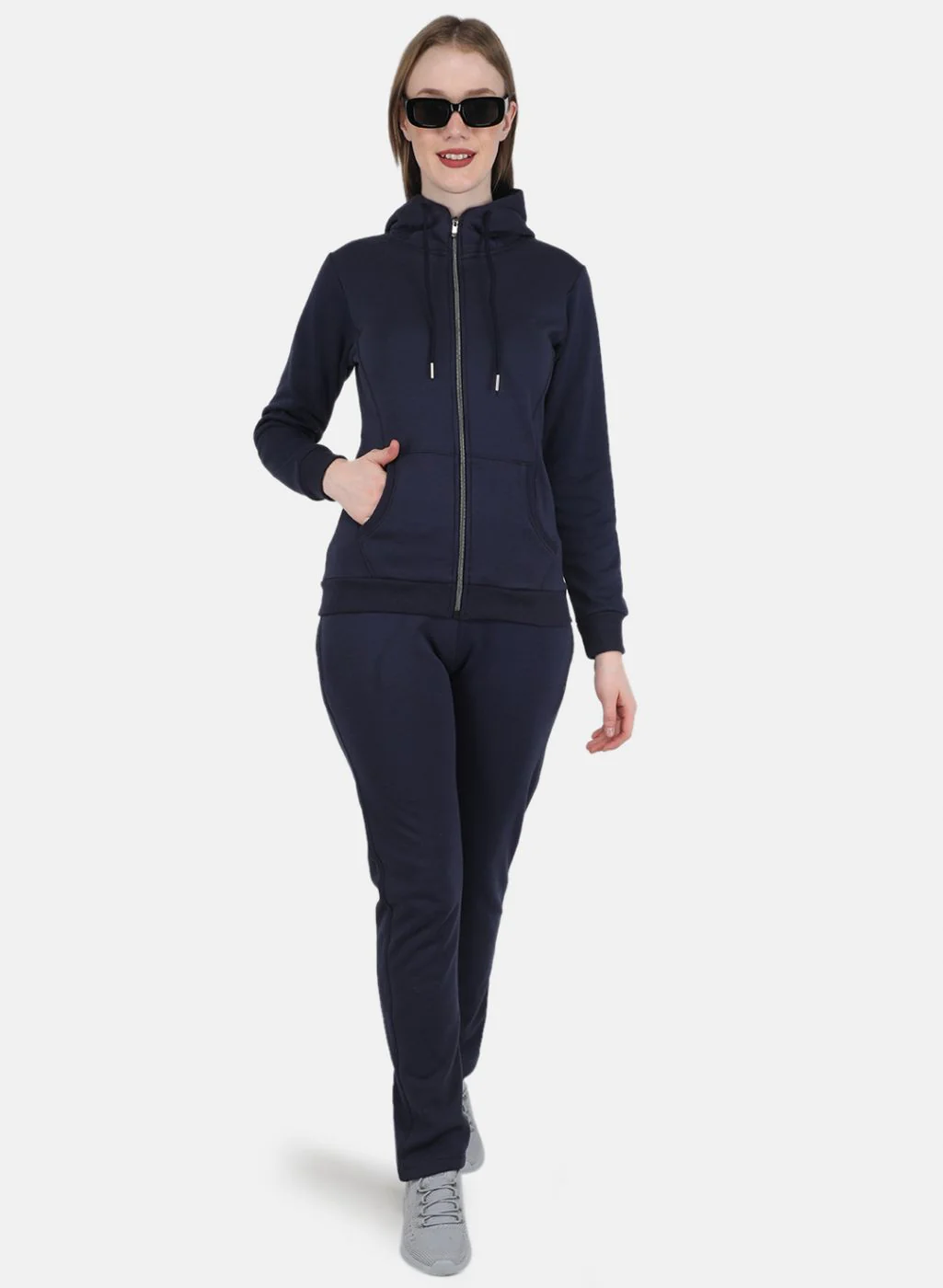 Women Blue Solid Tracksuit - Image 4