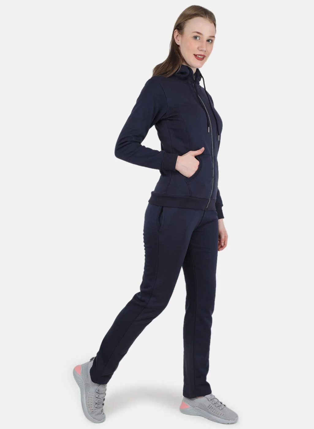Women Blue Solid Tracksuit - Image 7