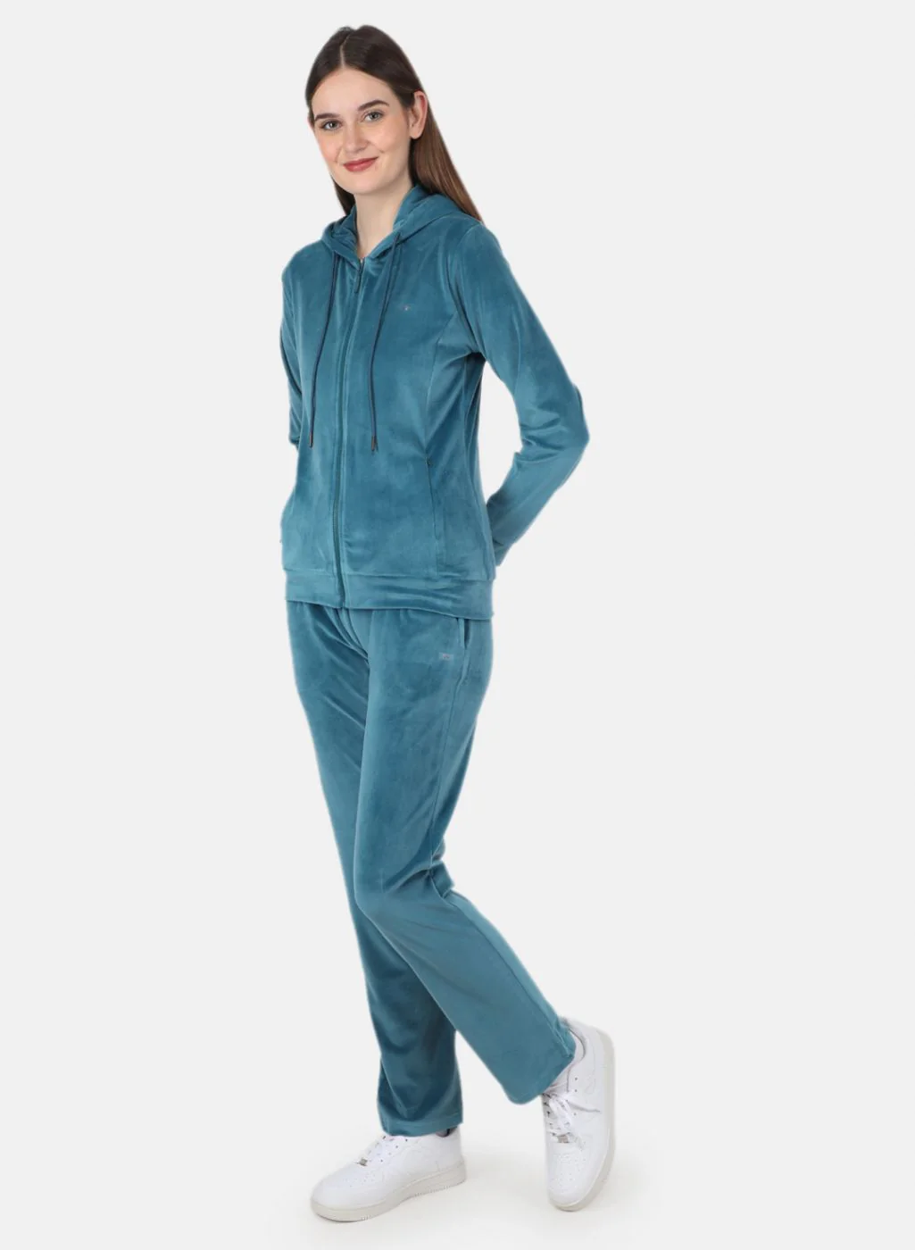 Women Blue Solid Tracksuit - Image 2