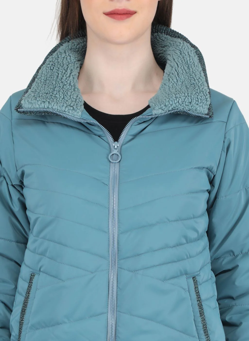 Women Blue Stripe Jacket - Image 5