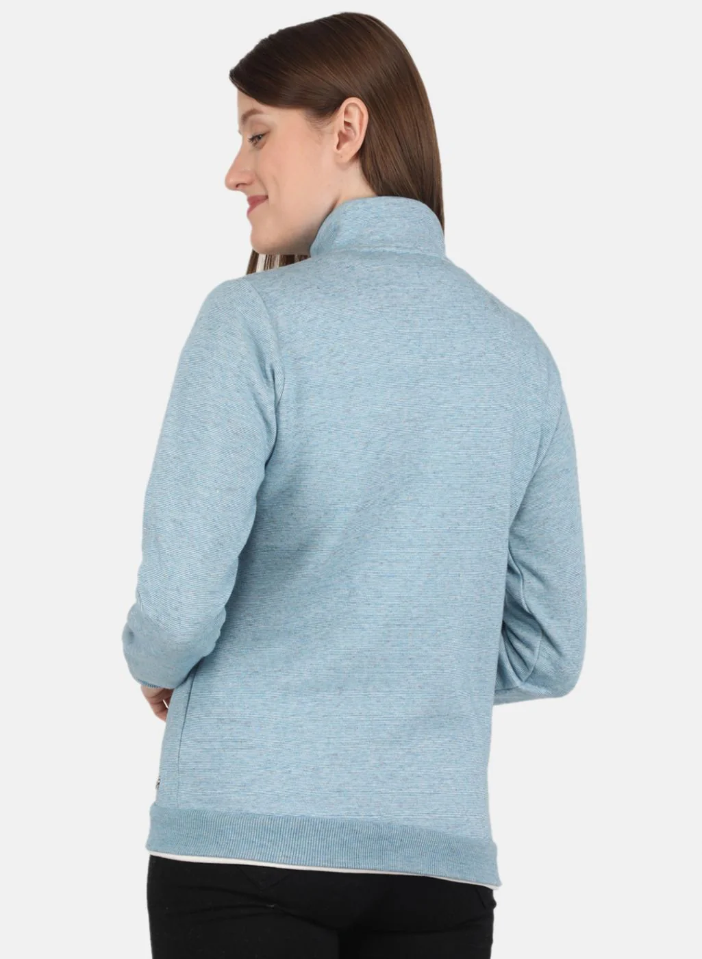 Women Blue Stripe Sweatshirt - Image 3