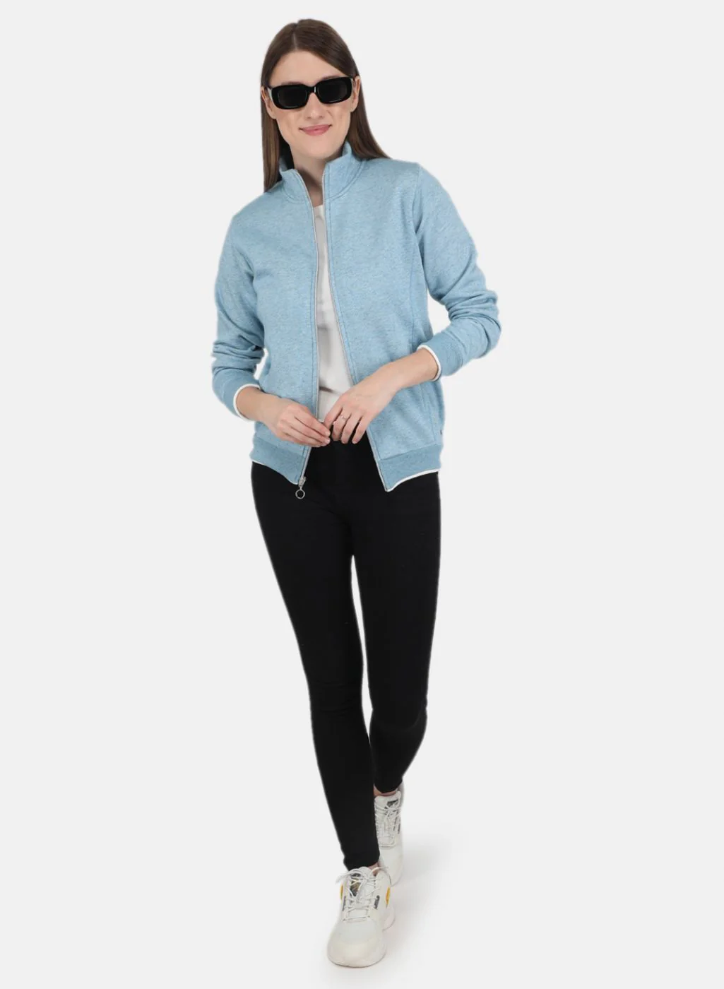 Women Blue Stripe Sweatshirt - Image 4