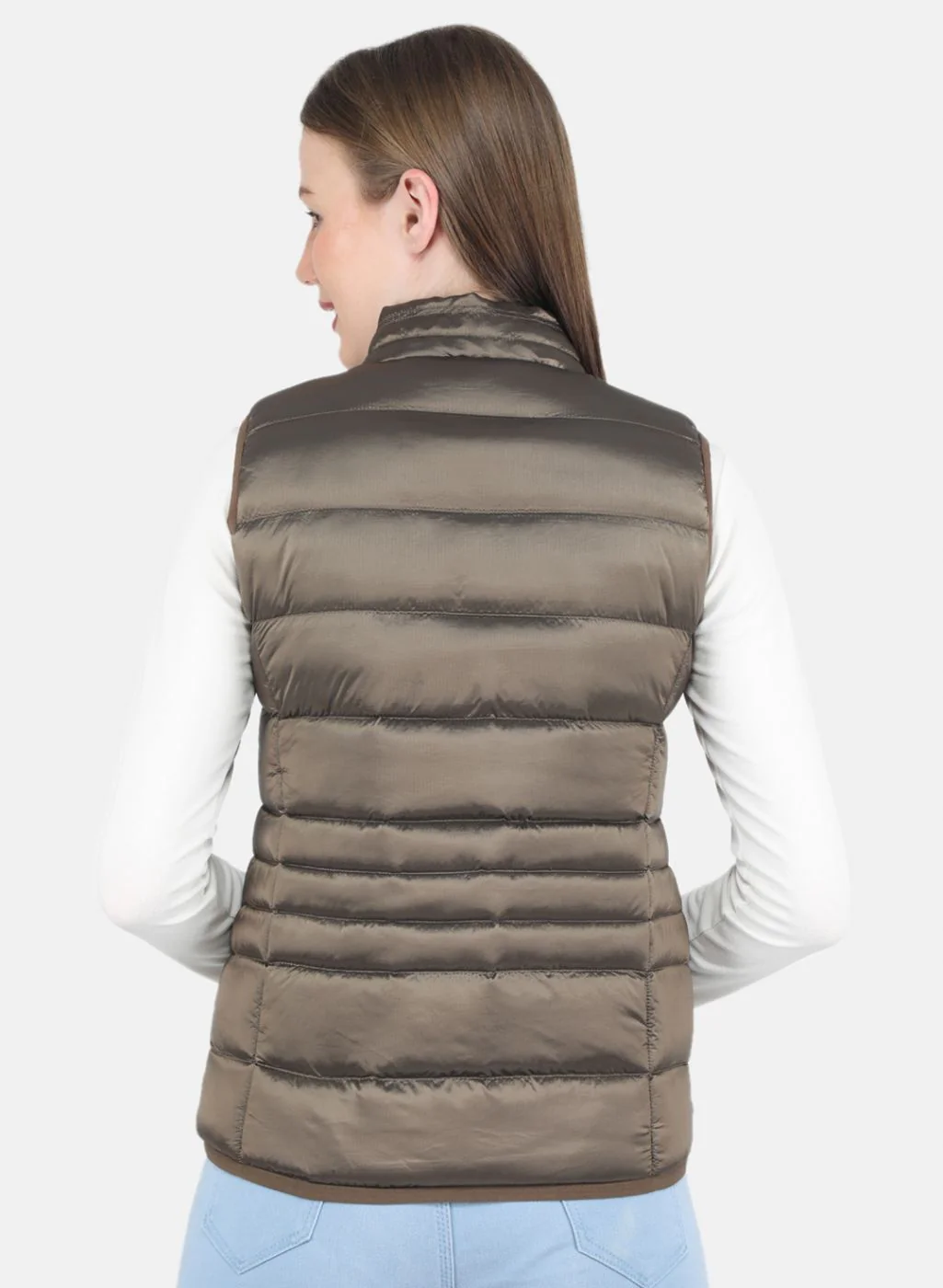 Women Brown Puffer Jacket - Image 3